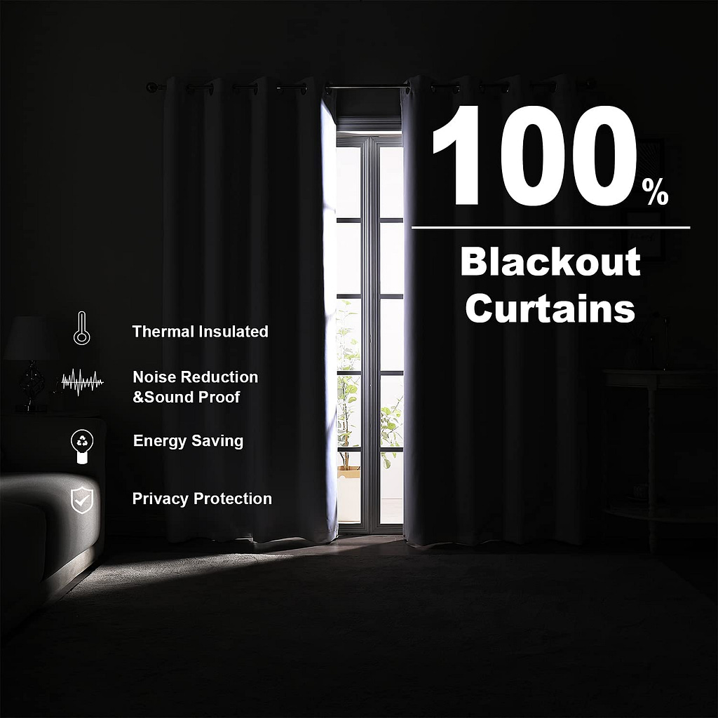 Rutterllow Blackout Curtains for Bedroom or cinema- Features